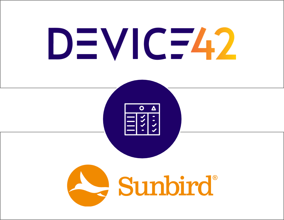 مقایسه نرم افزار Device42 با نرم افزار DC Track Sunbird