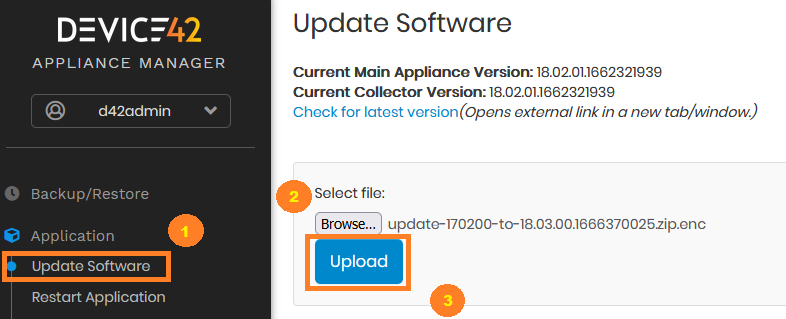 راهنمای بروزرسانی نرم افزار Device42-آپدیت Device42