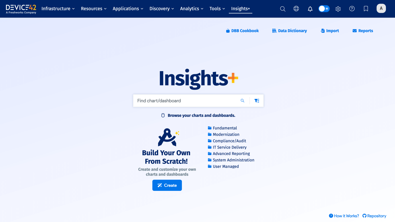 صفحه اصلی Insights+ در Device42